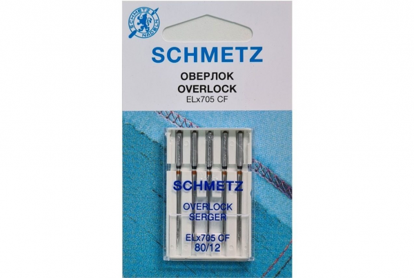 Иглы Schmetz для оверлока ELx705 CF №80, 5 шт в Невеле